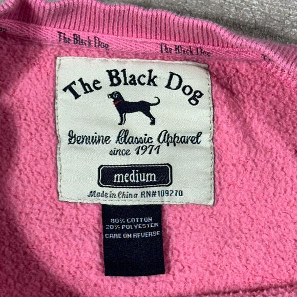 The Black Dog Classic Crewneck Sweatshirt Medium Pink Martha's Vineyard Preppy - Picture 7 of 10